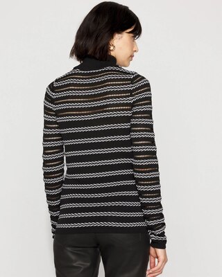 Black + White Rib Knit Mock Neck Sweater | White House Black Market